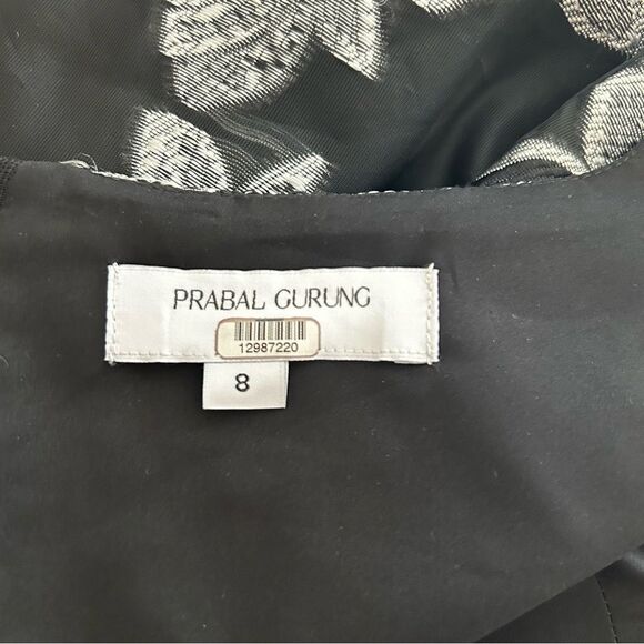 Prabal Gurung Black Floral Jacquard Flare Dress Size 8 - Picture 9 of 9
